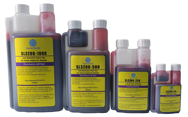 How to select the fluorescent UV dye in auto leak detection service?---sunlonge