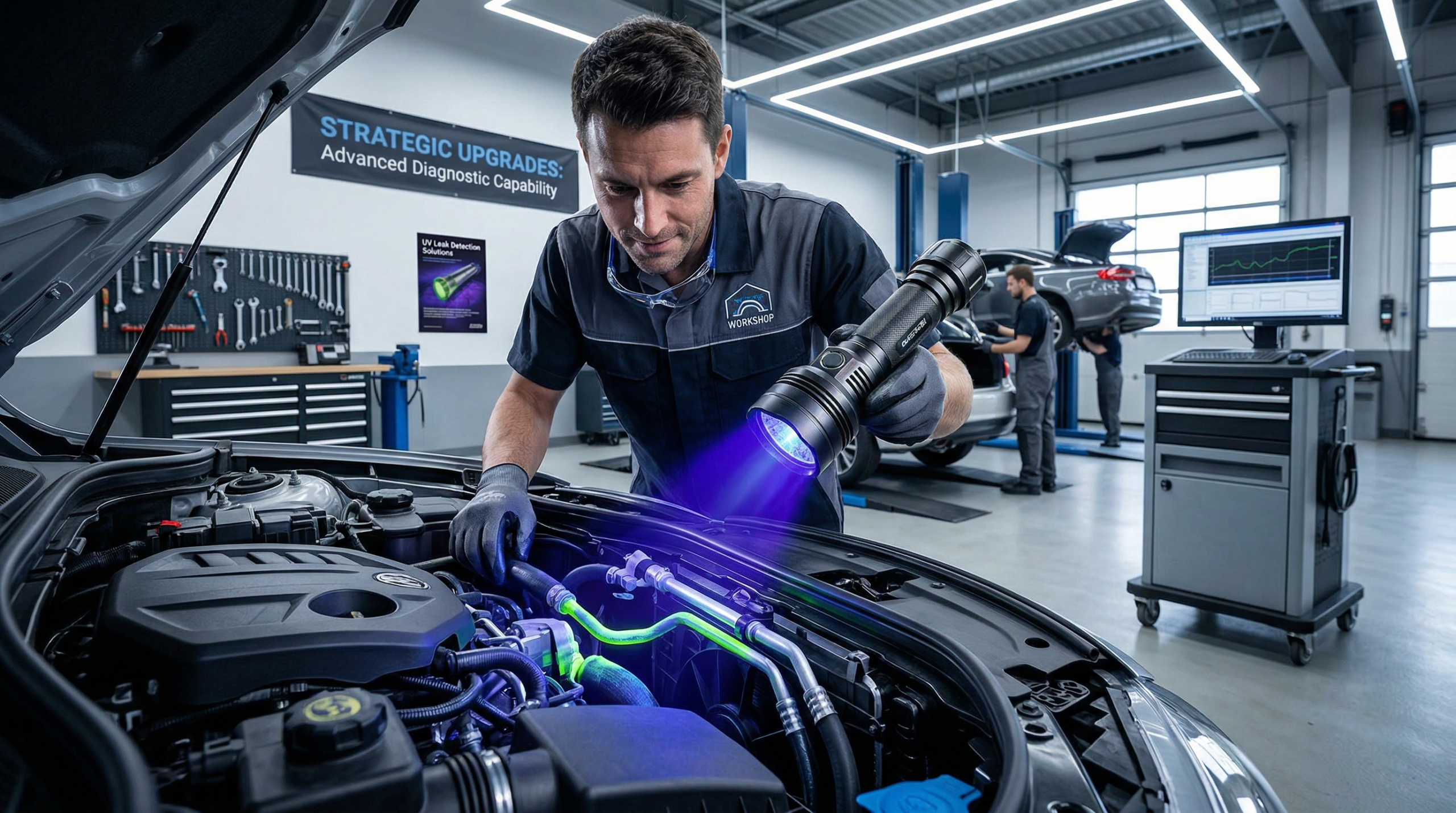 How a UV Leak Detection Flashlight Makes Automotive AC Diagnostics Faster, More Accurate, and More Profitable