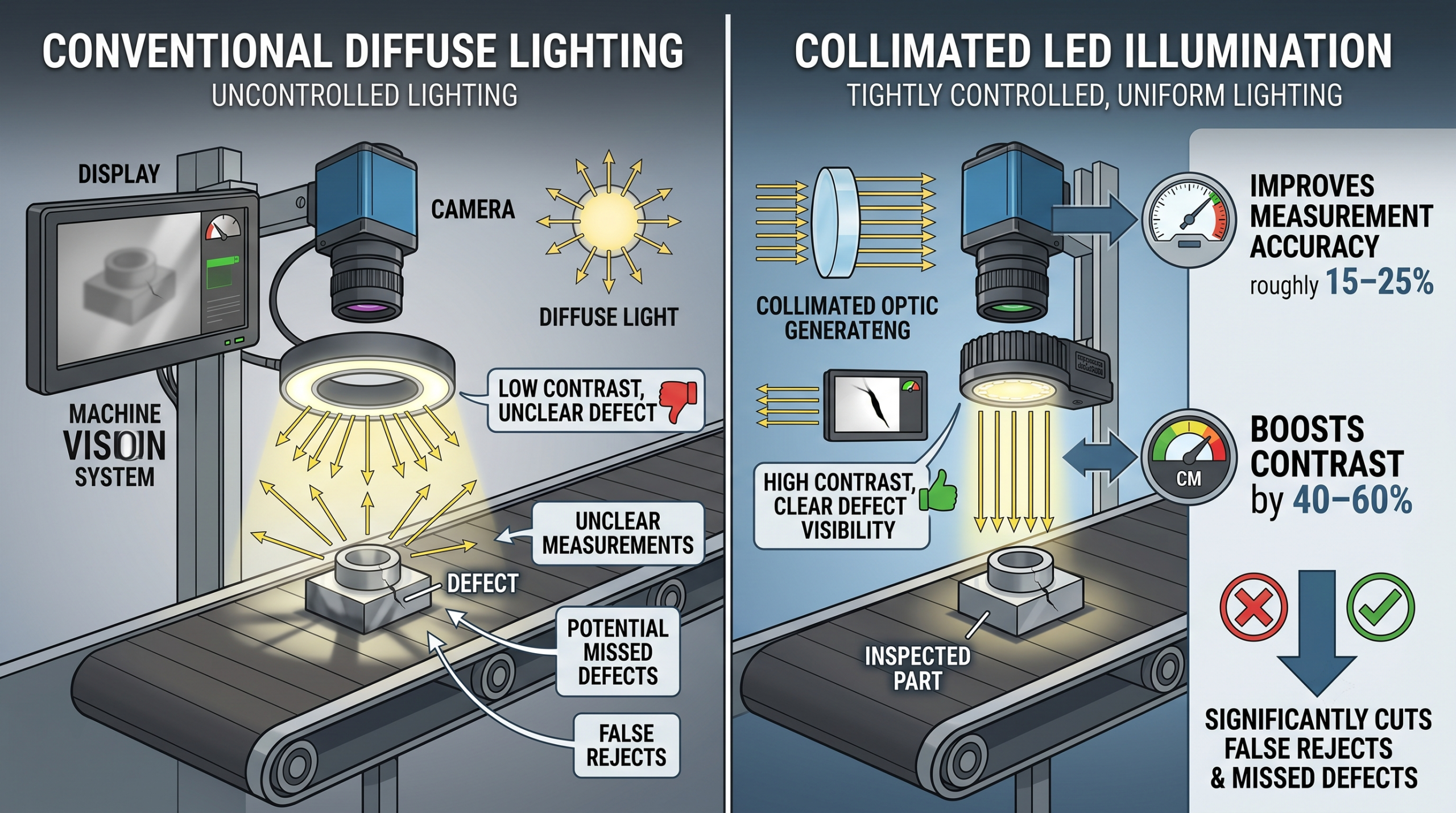 How Collimated LED Sources Improve Accuracy in Machine Vision Systems