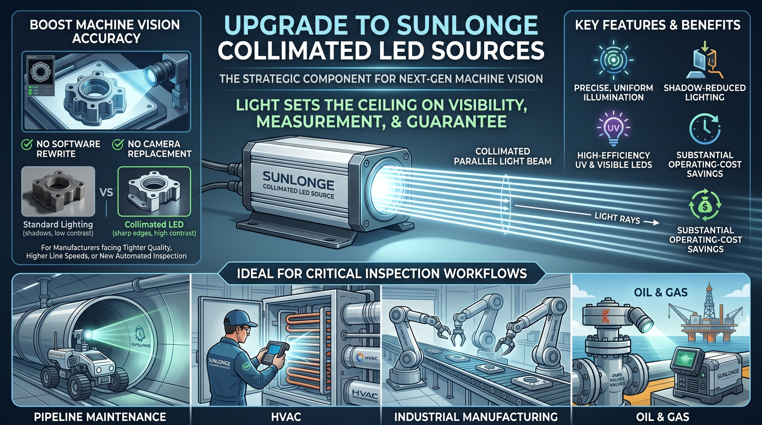 How Collimated LED Sources Improve Accuracy in Machine Vision Systems