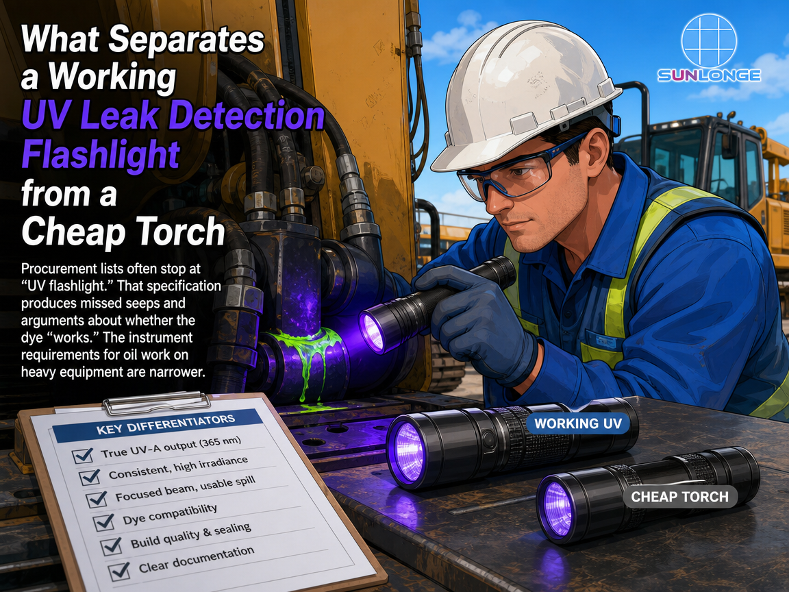 How UV Leak Detection Flashlights Help Locate Oil Leaks in Heavy Equipment How UV Leak Detection Flashlights Help Locate Oil Leaks in Heavy Equipment